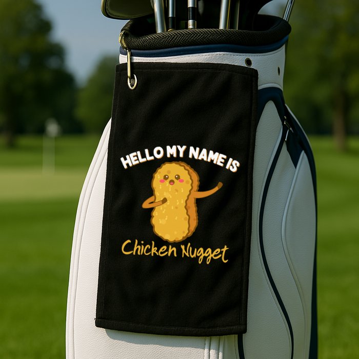Hello My Name Is Chicken Nugget Costume Chicken Golf Towel
