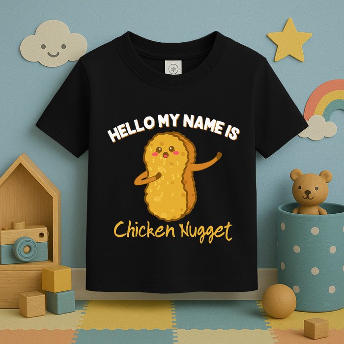 Hello My Name Is Chicken Nugget Costume Chicken Toddler T-Shirt