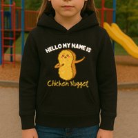 Hello My Name Is Chicken Nugget Costume Chicken Kids Hoodie