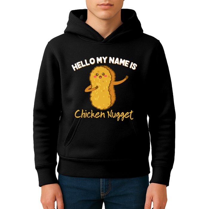 Hello My Name Is Chicken Nugget Costume Chicken Kids Hoodie