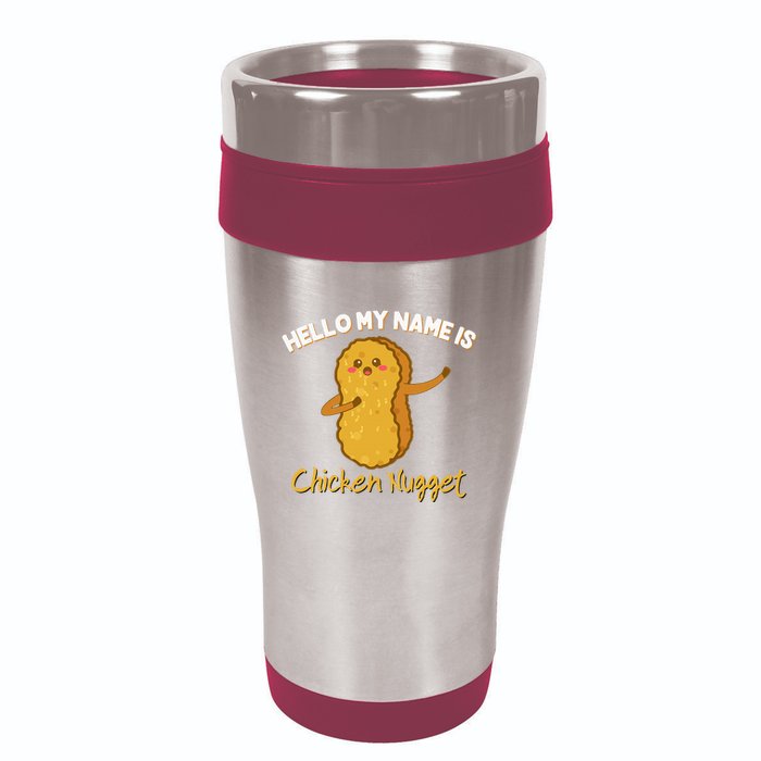 Hello My Name Is Chicken Nugget Costume Chicken 16oz Travel Tumbler