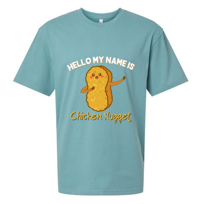 Hello My Name Is Chicken Nugget Costume Chicken Sueded Cloud Jersey T-Shirt