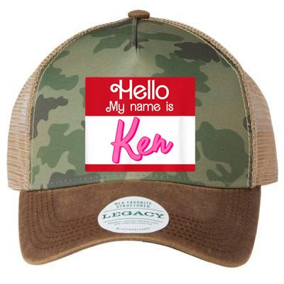 Hello My Name Is Ken Halloween Funny Name Tag Personalized Legacy Tie Dye Trucker Hat