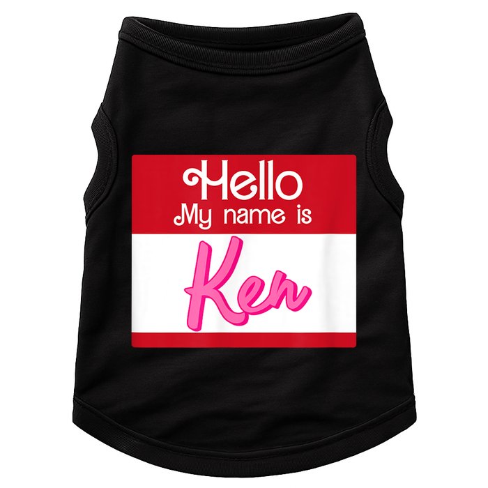 Hello My Name Is Ken Halloween Funny Name Tag Personalized Doggie Tank