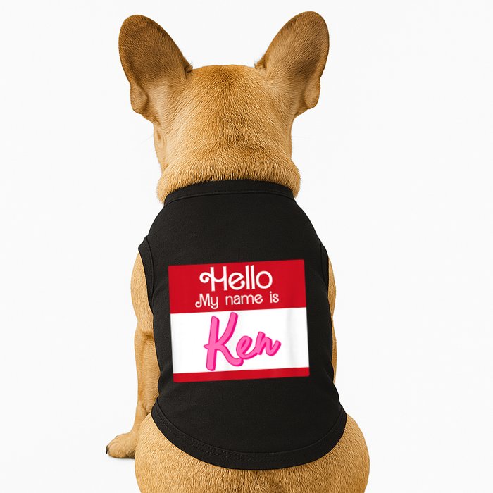 Hello My Name Is Ken Halloween Funny Name Tag Personalized Doggie Tank