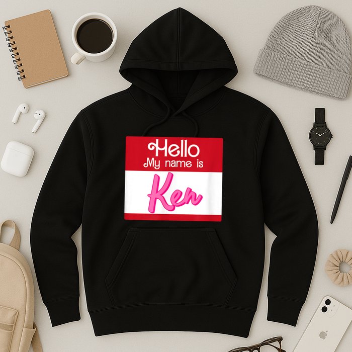 Hello My Name Is Ken Halloween Funny Name Tag Personalized Hoodie