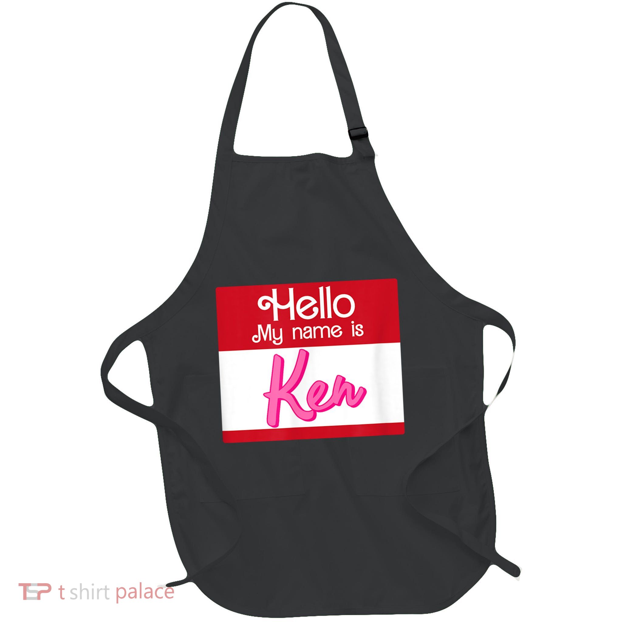 Hello My Name Is Ken Halloween Funny Name Tag Personalized Apron