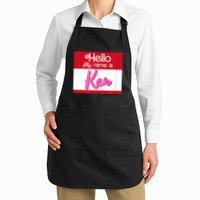 Hello My Name Is Ken Halloween Funny Name Tag Personalized Apron