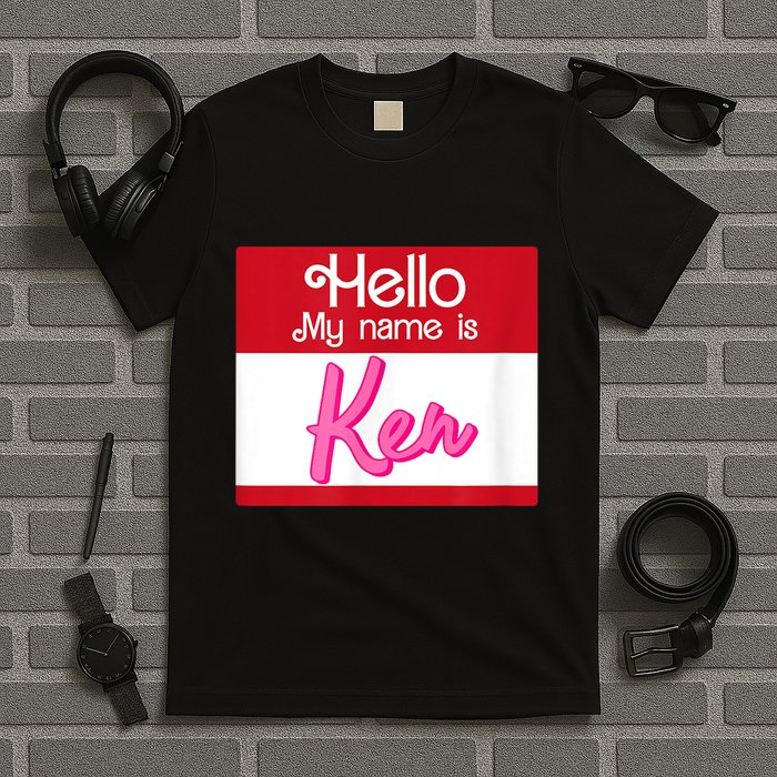 Hello My Name Is Ken Halloween Funny Name Tag Personalized T-Shirt