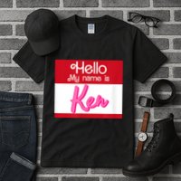 Hello My Name Is Ken Halloween Funny Name Tag Personalized Tall T-Shirt