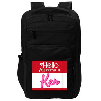Hello My Name Is Ken Halloween Funny Name Tag Personalized Impact Tech Backpack