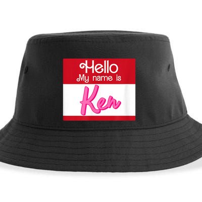 Hello My Name Is Ken Halloween Funny Name Tag Personalized Sustainable Bucket Hat