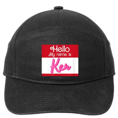 Hello My Name Is Ken Halloween Funny Name Tag Personalized 7-Panel Snapback Hat