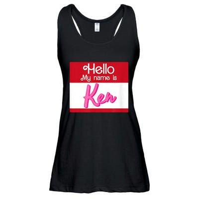 Hello My Name Is Ken Halloween Funny Name Tag Personalized Ladies Essential Flowy Tank