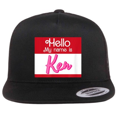 Hello My Name Is Ken Halloween Funny Name Tag Personalized Flatbill Hat