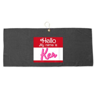 Hello My Name Is Ken Halloween Funny Name Tag Personalized Large Microfiber Waffle Golf Towel