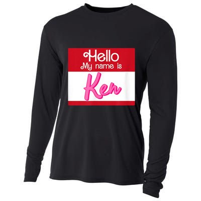 Hello My Name Is Ken Halloween Funny Name Tag Personalized Cooling Performance Long Sleeve Crew