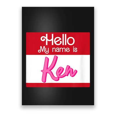 Hello My Name Is Ken Halloween Funny Name Tag Personalized Poster