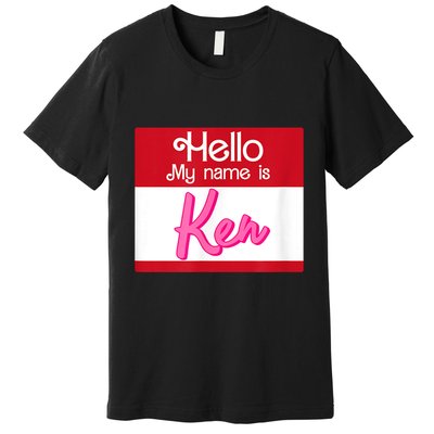 Hello My Name Is Ken Halloween Funny Name Tag Personalized Premium T-Shirt