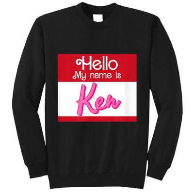 Hello My Name Is Ken Halloween Funny Name Tag Personalized Tall Sweatshirt