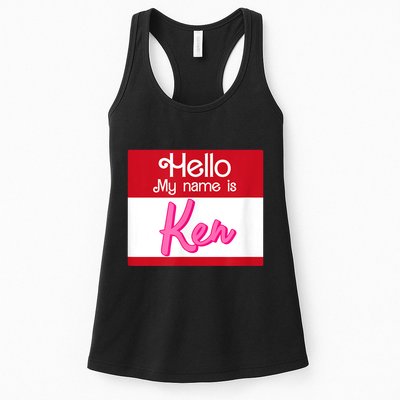 Hello My Name Is Ken Halloween Funny Name Tag Personalized Womens Tank Top