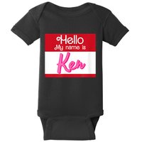 Hello My Name Is Ken Halloween Funny Name Tag Personalized Baby Bodysuit