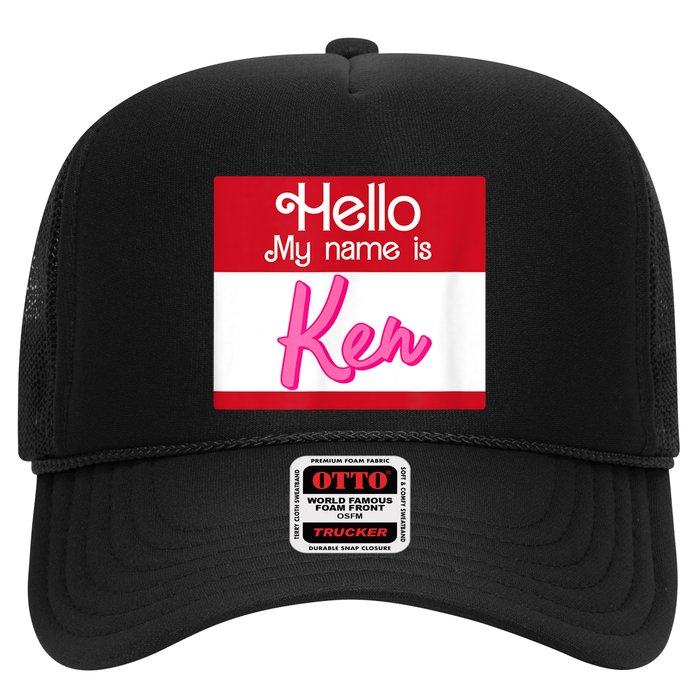 Hello My Name Is Ken Halloween Funny Name Tag Personalized Trucker Hat