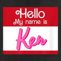Hello My Name Is Ken Halloween Funny Name Tag Personalized Trucker Hat