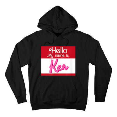 Hello My Name Is Ken Halloween Funny Name Tag Personalized Tall Hoodie