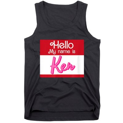 Hello My Name Is Ken Halloween Funny Name Tag Personalized Tank Top