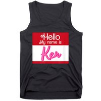 Hello My Name Is Ken Halloween Funny Name Tag Personalized Tank Top