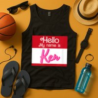 Hello My Name Is Ken Halloween Funny Name Tag Personalized Tank Top