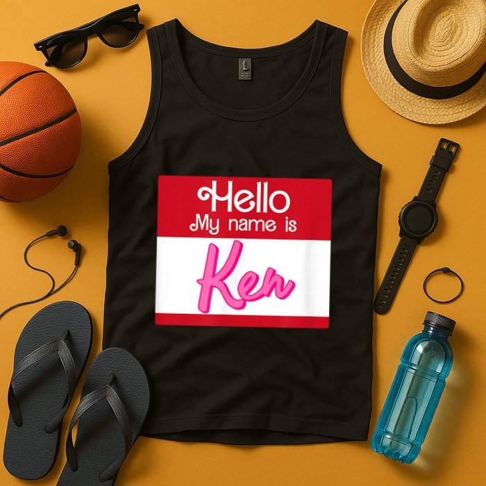 Hello My Name Is Ken Halloween Funny Name Tag Personalized Tank Top