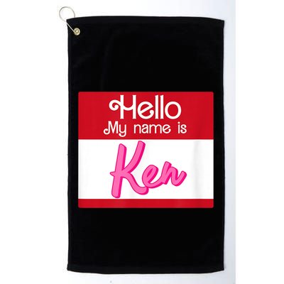 Hello My Name Is Ken Halloween Funny Name Tag Personalized Golf Towel