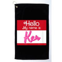 Hello My Name Is Ken Halloween Funny Name Tag Personalized Golf Towel