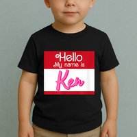 Hello My Name Is Ken Halloween Funny Name Tag Personalized Toddler T-Shirt
