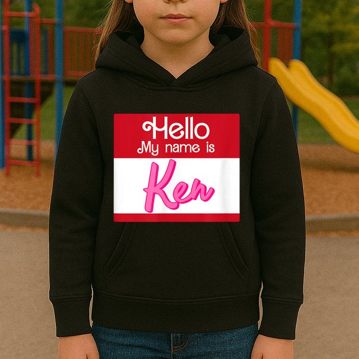 Hello My Name Is Ken Halloween Funny Name Tag Personalized Kids Hoodie