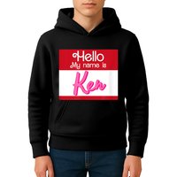 Hello My Name Is Ken Halloween Funny Name Tag Personalized Kids Hoodie