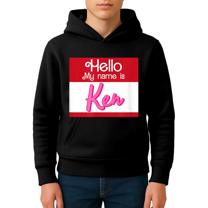 Hello My Name Is Ken Halloween Funny Name Tag Personalized Kids Hoodie