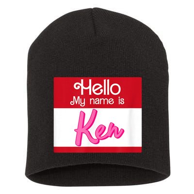 Hello My Name Is Ken Halloween Funny Name Tag Personalized Short Acrylic Beanie