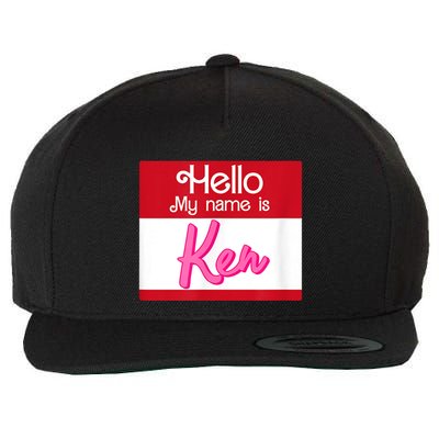 Hello My Name Is Ken Halloween Funny Name Tag Personalized Wool Snapback Cap