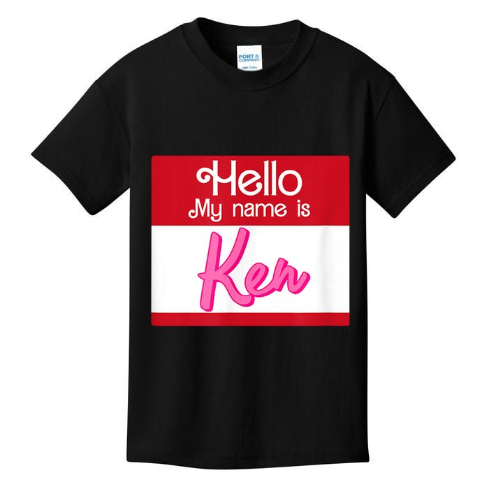 Hello My Name Is Ken Halloween Funny Name Tag Personalized Kids T-Shirt