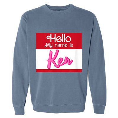 Hello My Name Is Ken Halloween Funny Name Tag Personalized Garment-Dyed Sweatshirt