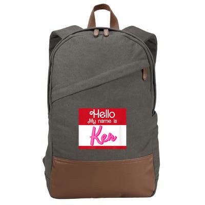 Hello My Name Is Ken Halloween Funny Name Tag Personalized Cotton Canvas Backpack