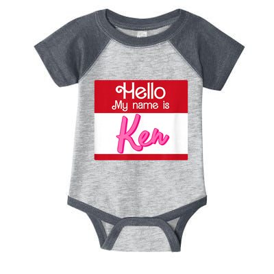 Hello My Name Is Ken Halloween Funny Name Tag Personalized Infant Baby Jersey Bodysuit