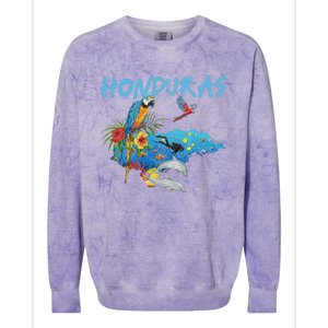 Honduras Map Nature Parrot Diving Souvenir Pride Colorblast Crewneck Sweatshirt