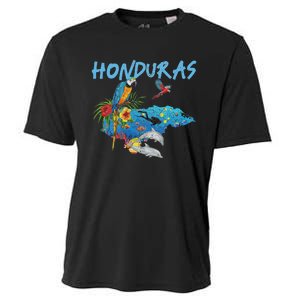 Honduras Map Nature Parrot Diving Souvenir Pride Cooling Performance Crew T-Shirt