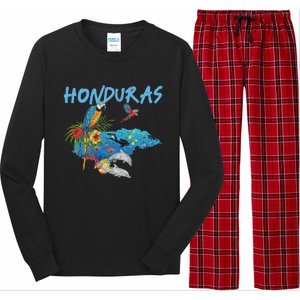 Honduras Map Nature Parrot Diving Souvenir Pride Long Sleeve Pajama Set