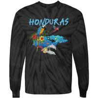 Honduras Map Nature Parrot Diving Souvenir Pride Tie-Dye Long Sleeve Shirt