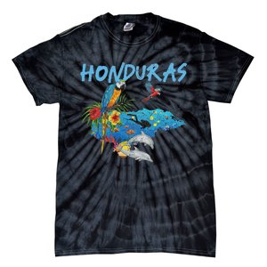 Honduras Map Nature Parrot Diving Souvenir Pride Tie-Dye T-Shirt